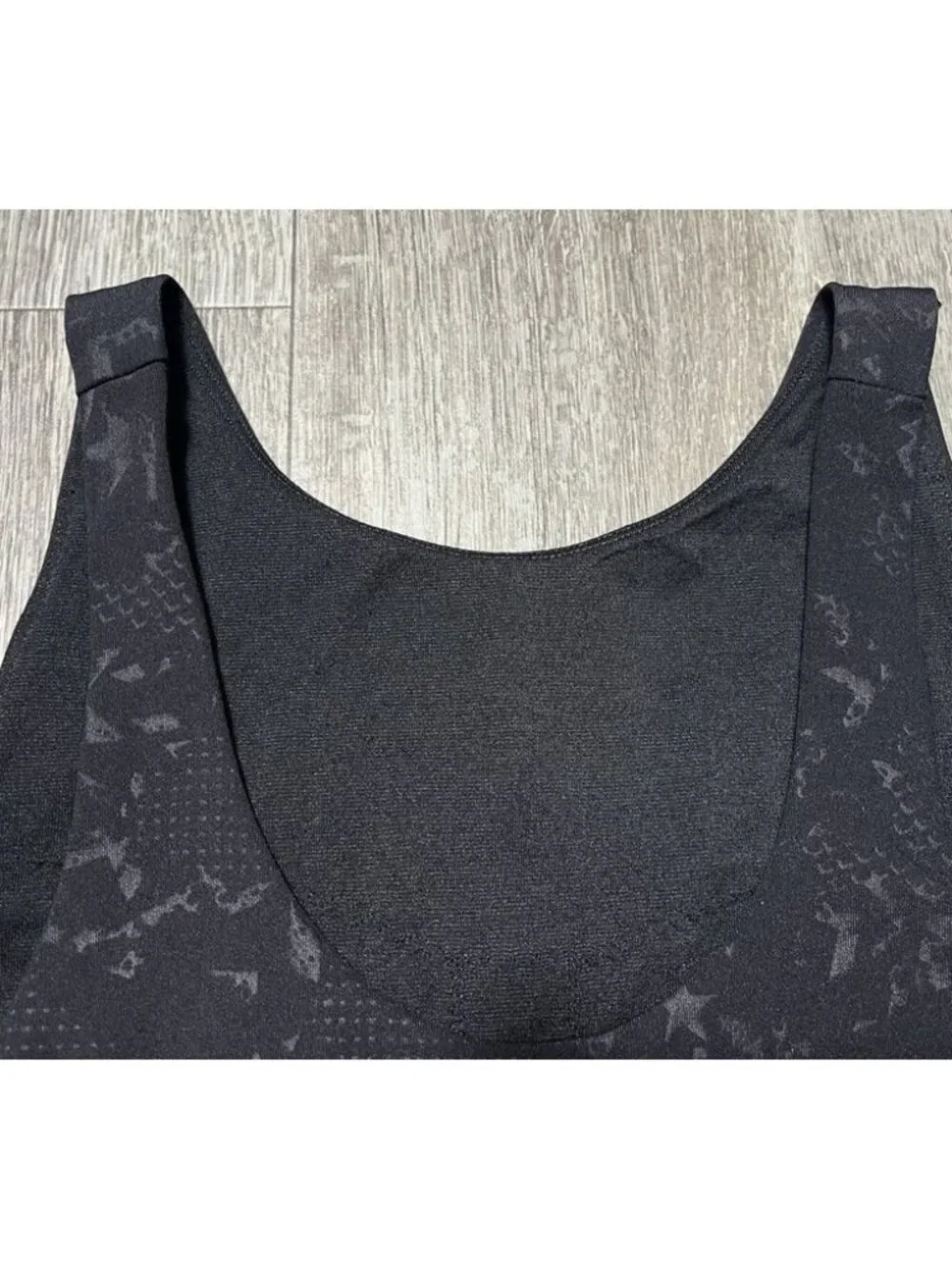 Lululemon Stronger As One-Long Line Sports Bra- Boot Camp Emboss Black - Size 4